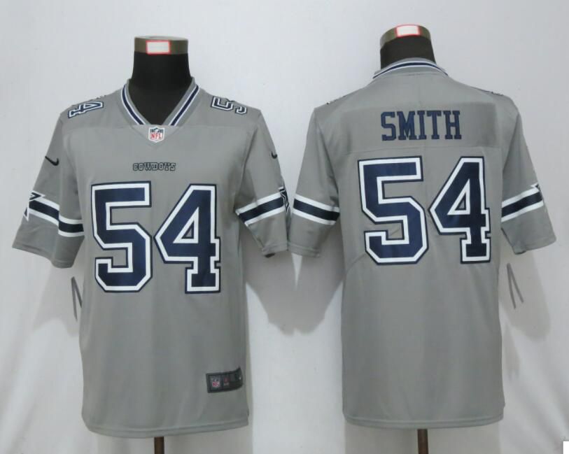 Men Nike Dallas Cowboys 54 Smith 2019 Vapor Untouchable Gray Inverted Legend Limited Jersey